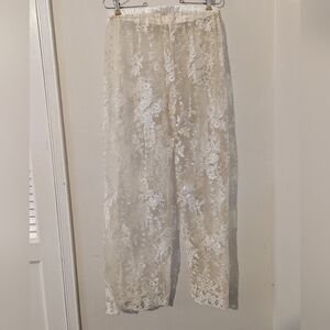 Rosie Elegant Lace Overlay Pants NWT